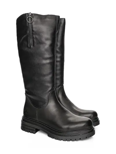 Сапоги черные с эластичной вставкой